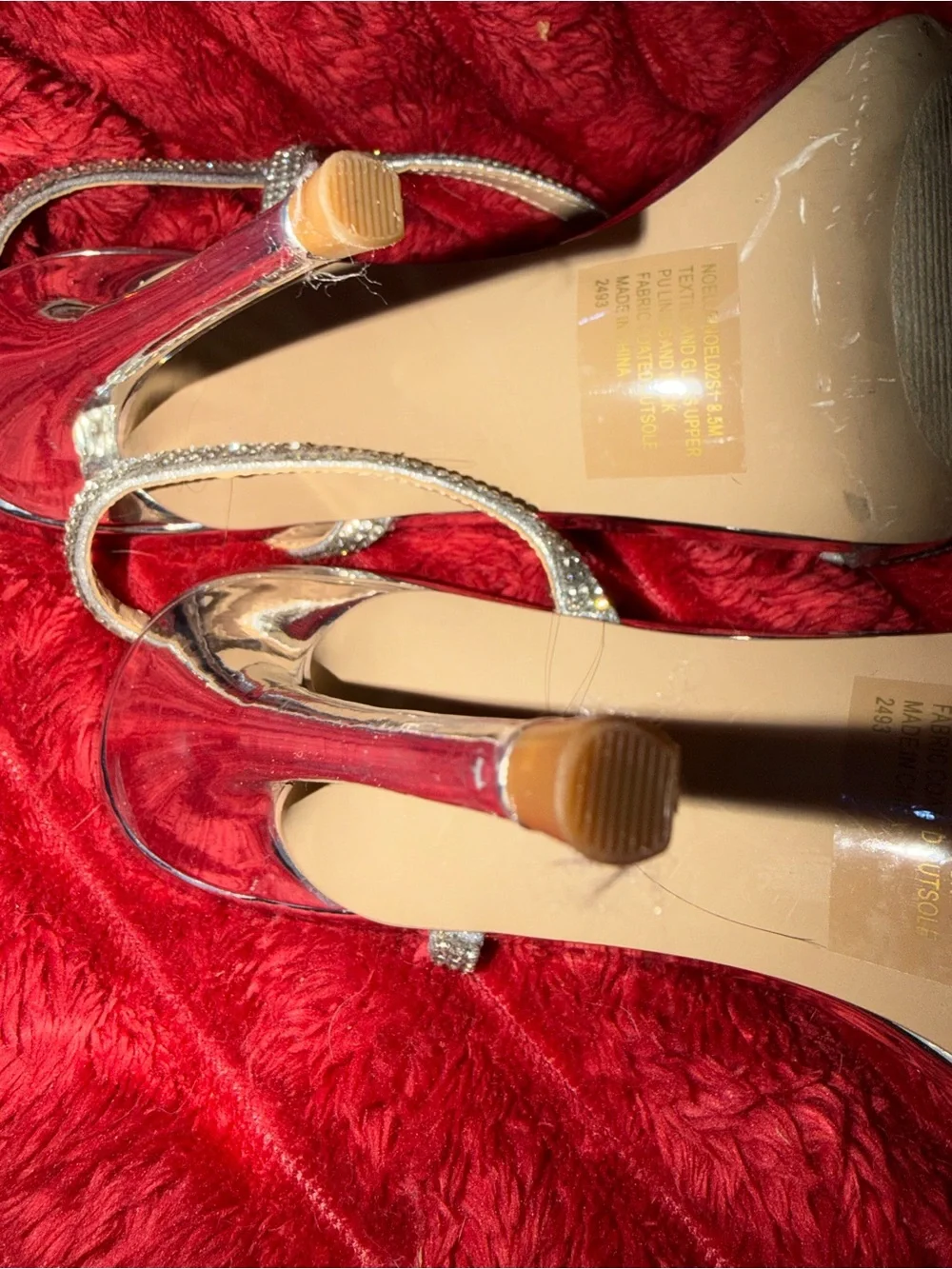 Steve Madden Silver Crystal Strappy Stiletto Sandal